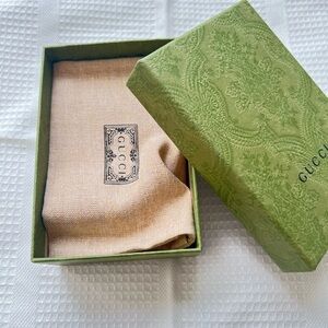 Authentic Gucci Small Green Embossed Box &  Dust Bag (empty)